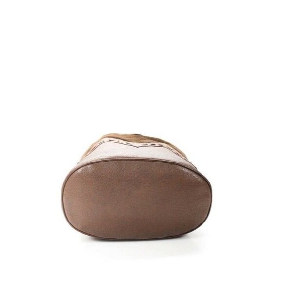 Gucci Bucket Bag Early Diamante Line Drawstring Toffee and Dark Brown Leather - Picture 4 of 10